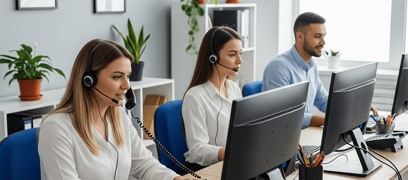Customer support team providing after-sales service for scoreboard clients.