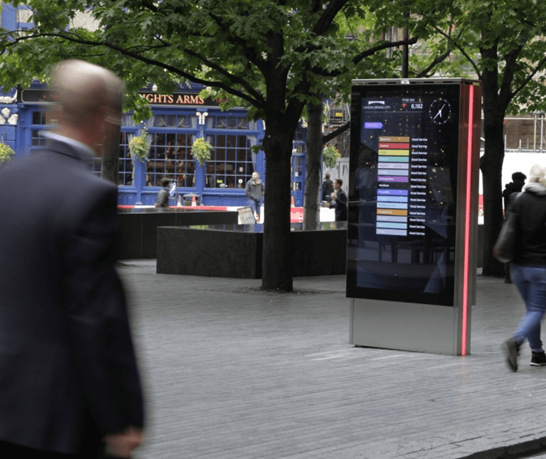 Digital Totem Display: “Freestanding digital totem signage for wayfinding and promotions.”