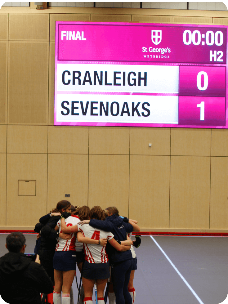 High-resolution LED sports scoreboard installed in a stadium for live event broadcasting.