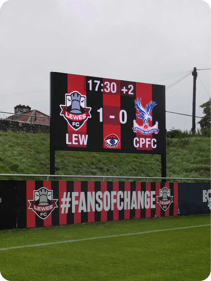 Outdoor digital signage display used for advertisements and promotions.